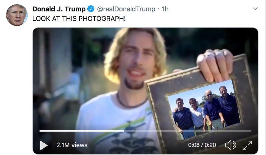 a screenshot of Trump's deleted tweet