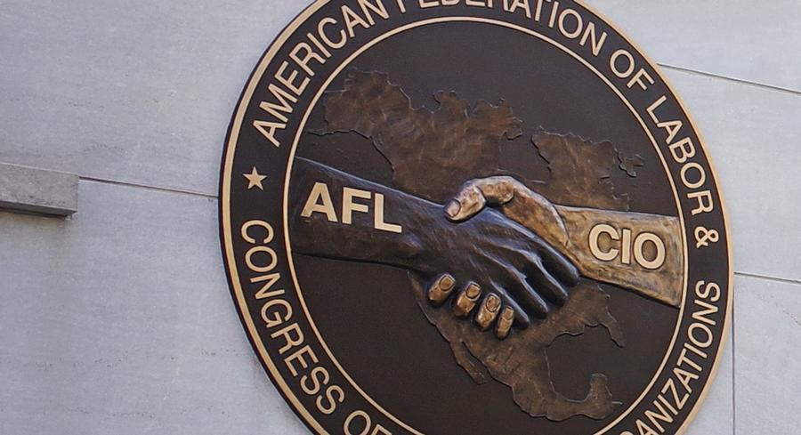 The AFL-CIO seal is pictured. | Getty