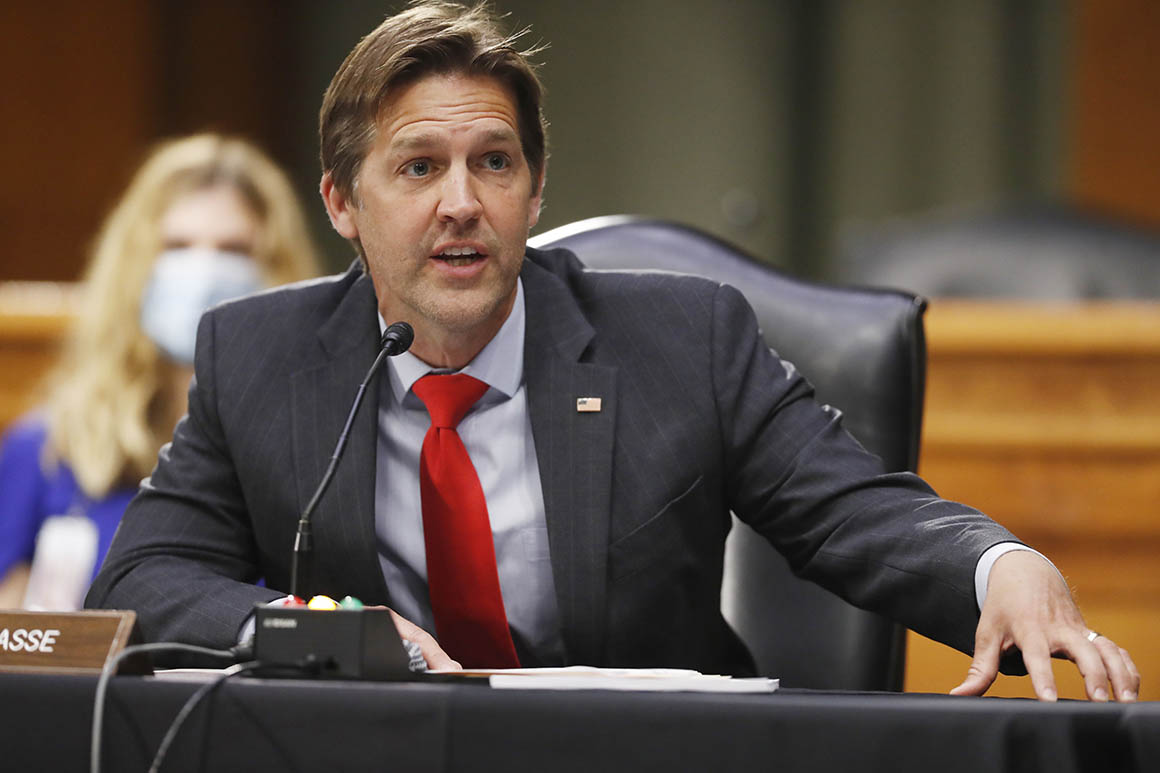 WASHINGTON, DC - MAY 05: Sen. Ben Sasse, D-Neb., speaks during a Senate Intelligence Committee nomination hearing for Rep. John Ratcliffe, R-Texas, on Capitol Hill in Washington, Tuesday, May. 5, 2020. The panel is considering Ratcliffe's nomination for director of national intelligence. (Photo by Andrew Harnik-Pool/Getty Images)