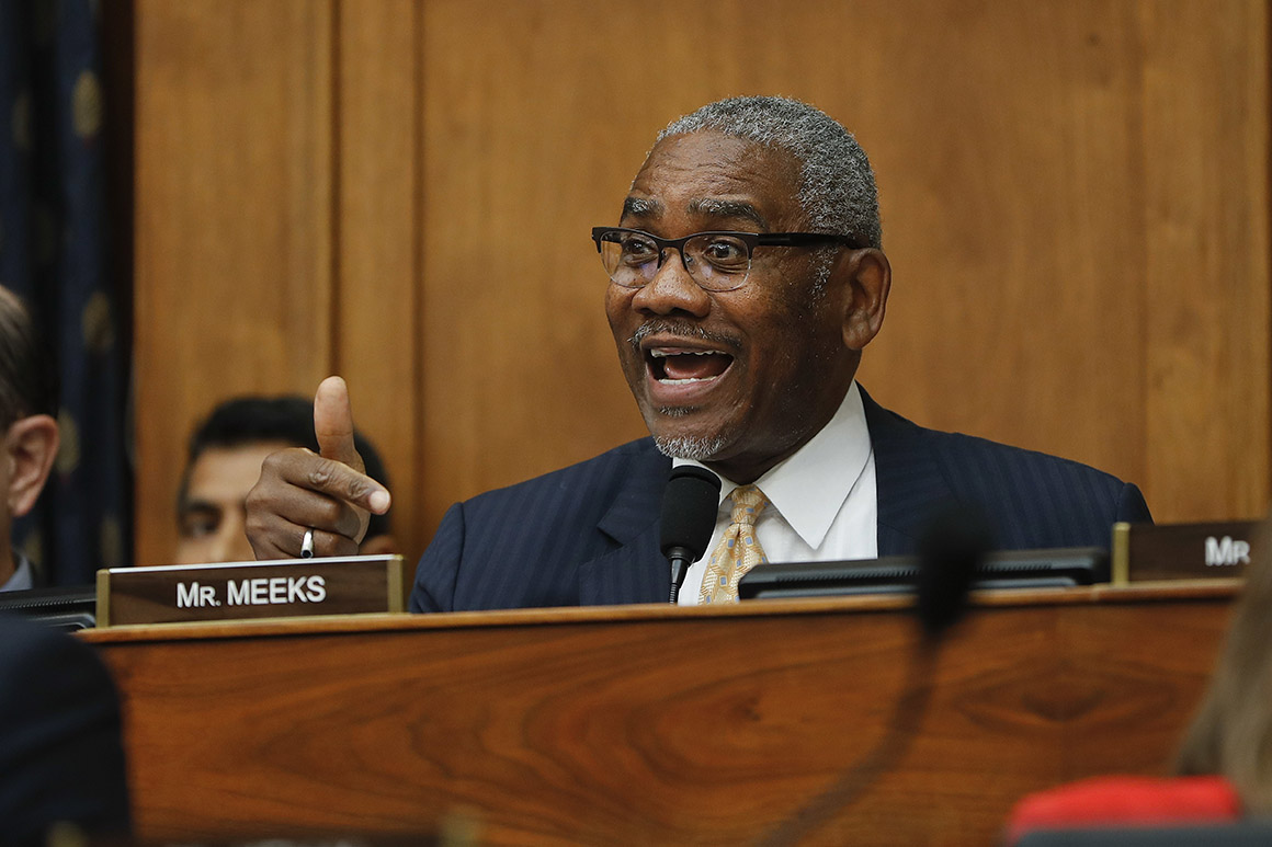 Rep. Gregory Meeks, D-NY., gestures while speaking during Secretary of State Mike Pompeo's testimony at the House Foreign Affairs Committee hearing on Capitol Hill in Washington, Wednesday, May 23, 2018. (AP Photo/Pablo Martinez Monsivais)