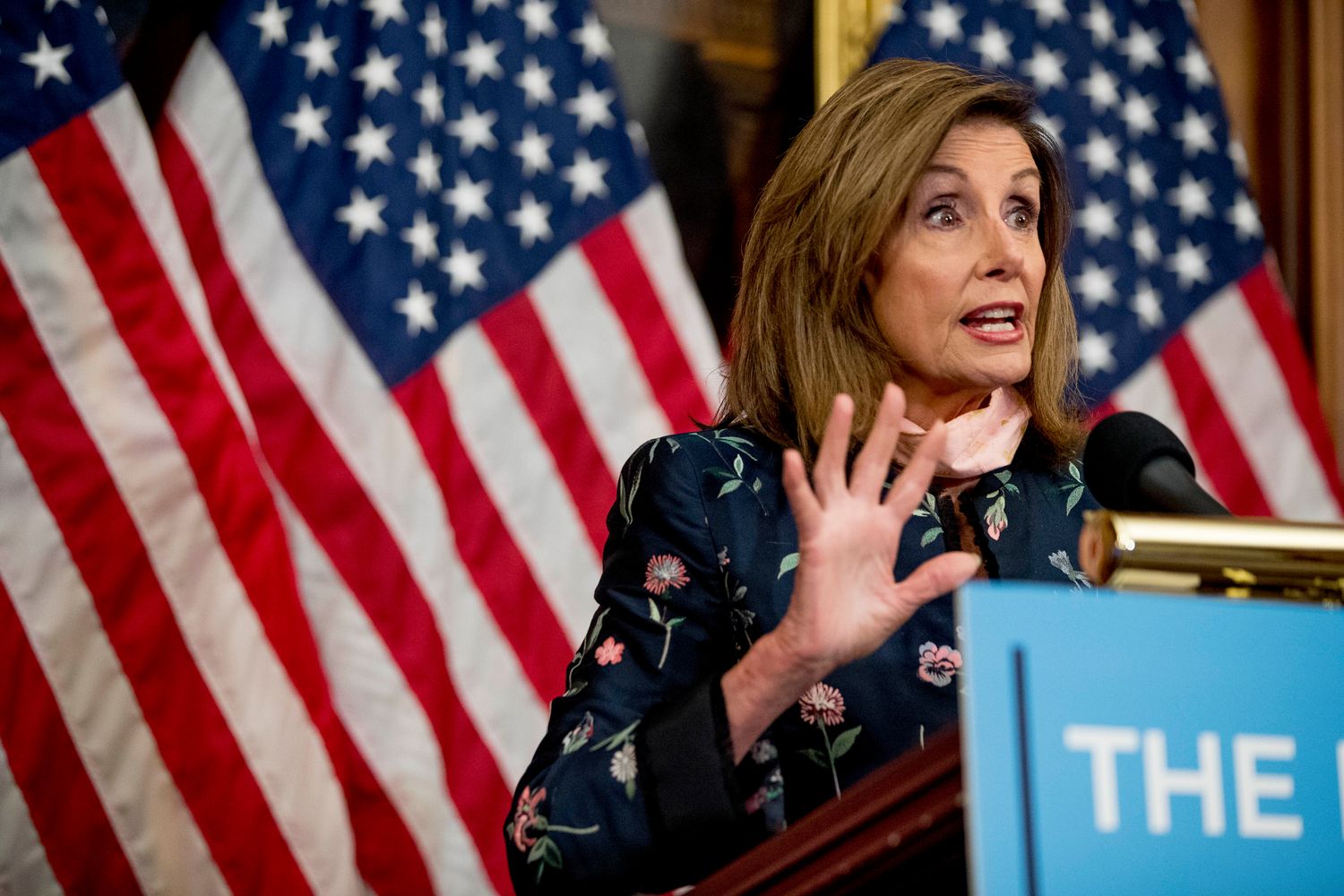 House Speaker Nancy Pelosi speaks at a news conference on Wednesday. 