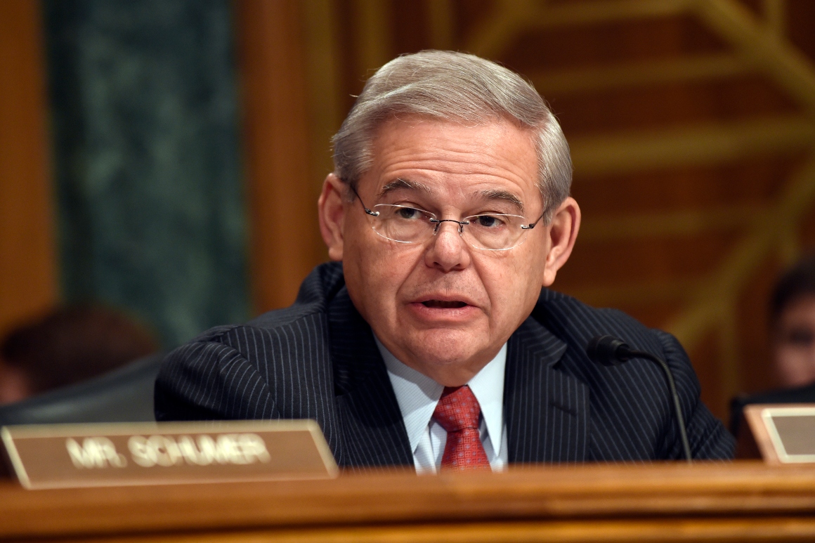 Sen. Robert Menendez, D-N.J., gives his opening statement on Capitol Hill in Washington, Tuesday, Jan. 27, 2015.